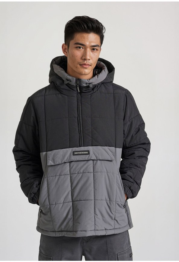 Ανδρικό overhead jacket με κουκούλα