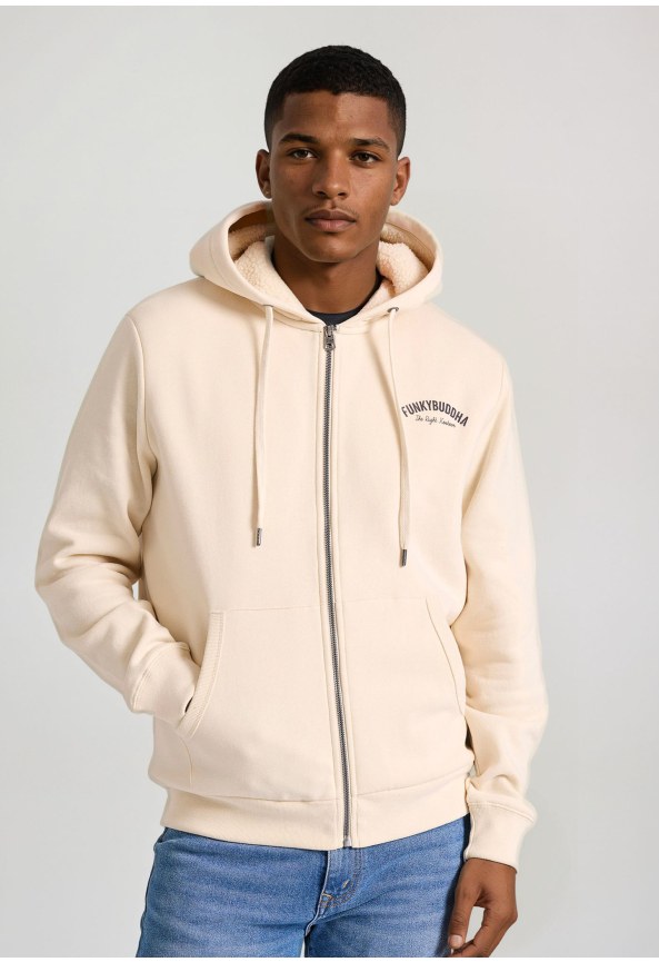 Relaxed fit ζακέτα φούτερ με εσωτερική επένδυση