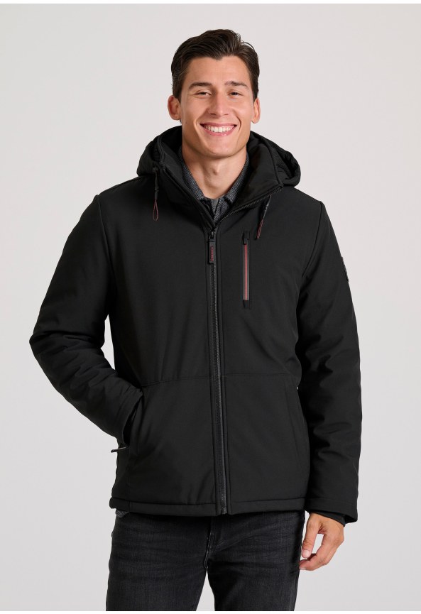 Padded softshell hooded jacket