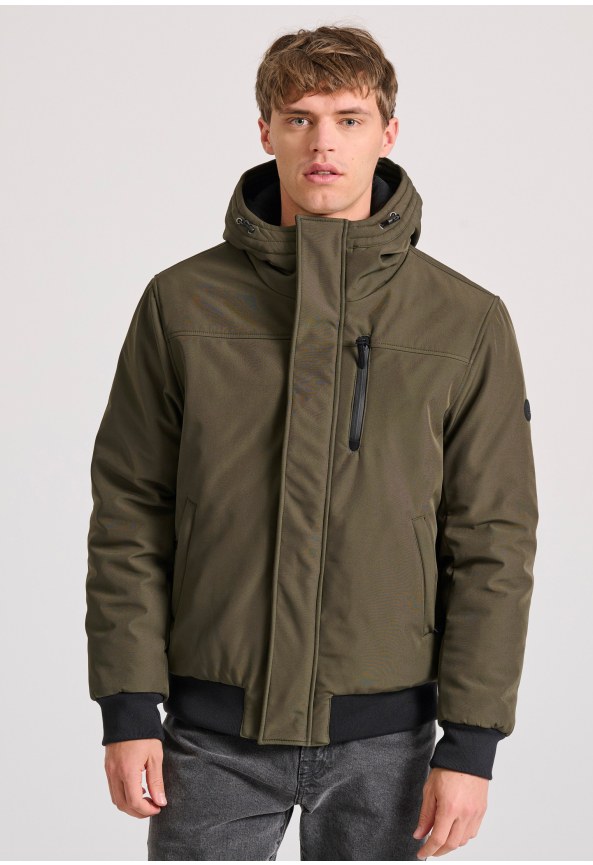 Men's hooded bomber jacket