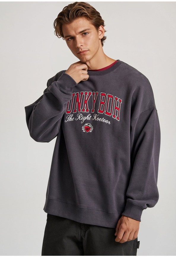 Oversized φούτερ με Funky Buddha κέντημα