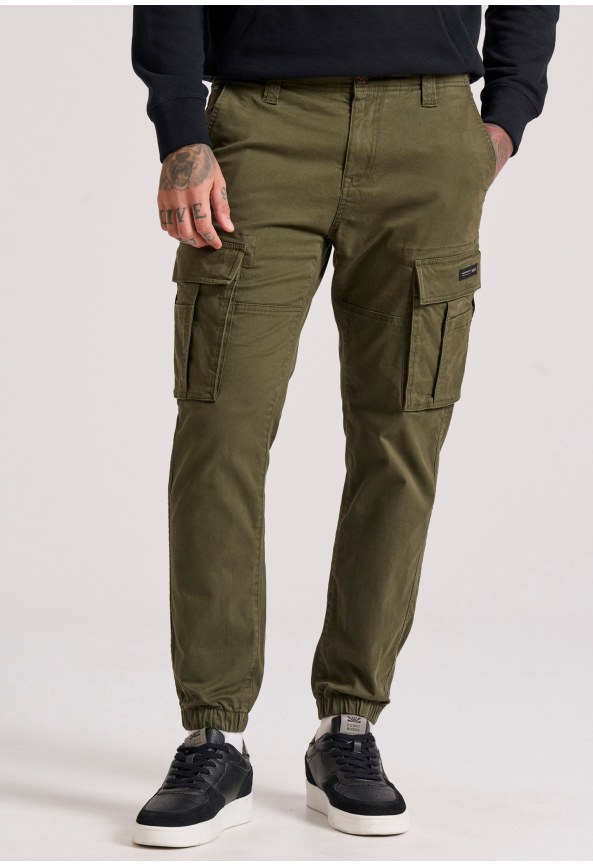 Ανδρικό comfort cargo παντελόνι με cuffed τελείωμα