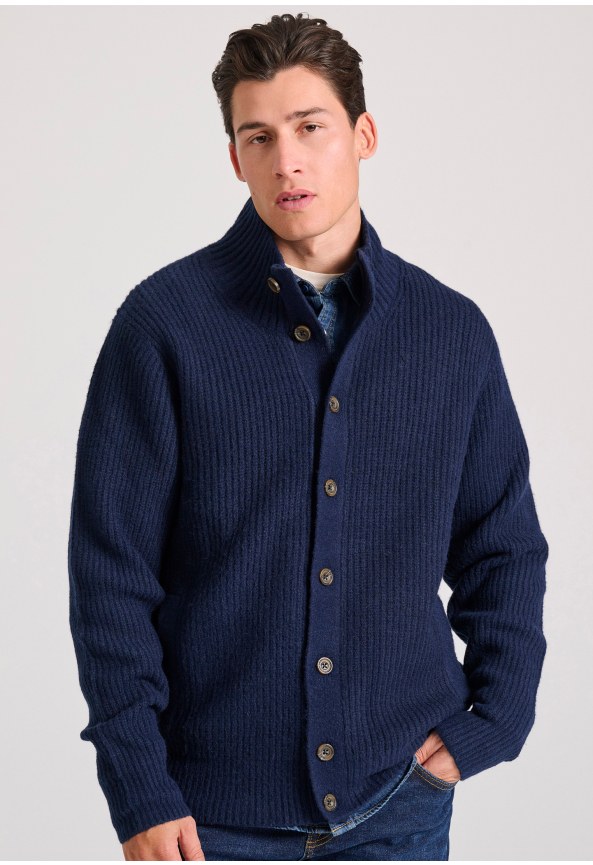 Men's turtle neck cardigan