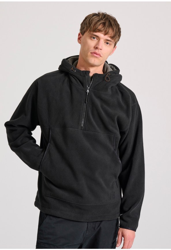Oversized half-zip φούτερ με ρυθμιζόμενο κορδόνι