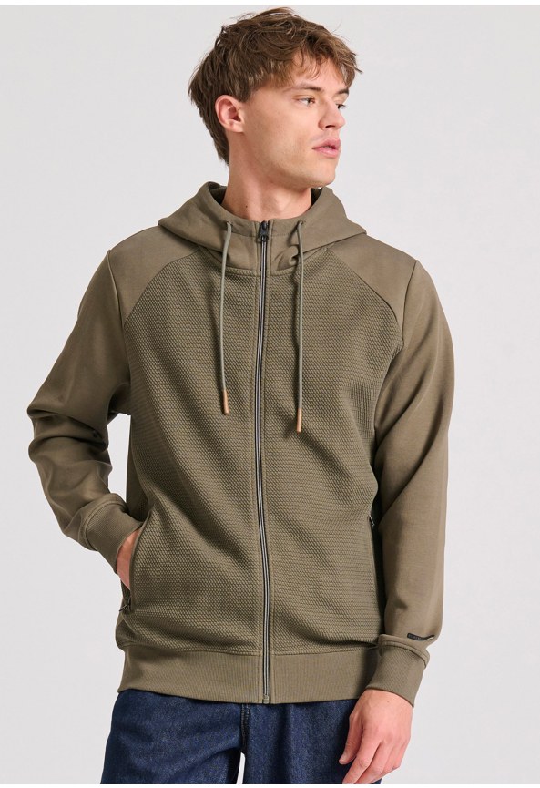 Ανδρική ζακέτα φούτερ με wafle weaving