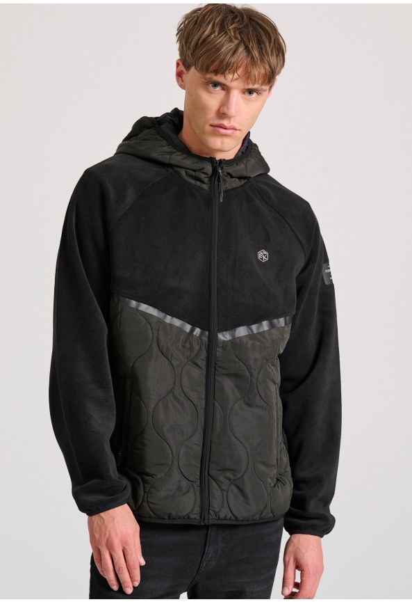 Oversized fleece ζακέτα φούτερ με κουκούλα