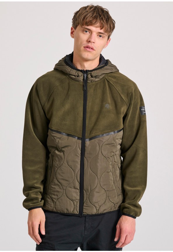 Oversized fleece ζακέτα φούτερ με κουκούλα