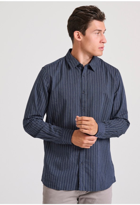 Relaxed fit ριγέ πουκάμισο