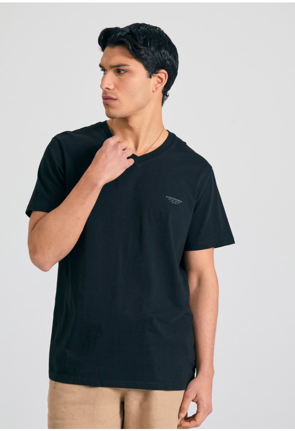 V-neck t-shirt με logo στο στήθος