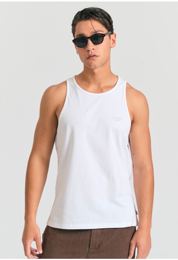 Ανδρικό tank top με logo στο στήθος
