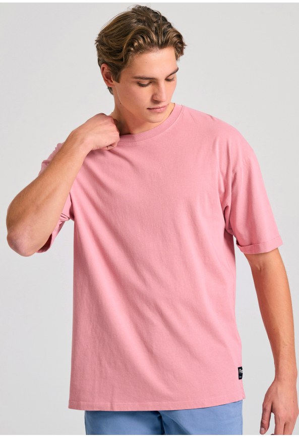 Oversized t-shirt με δίπλωμα στο μανίκι