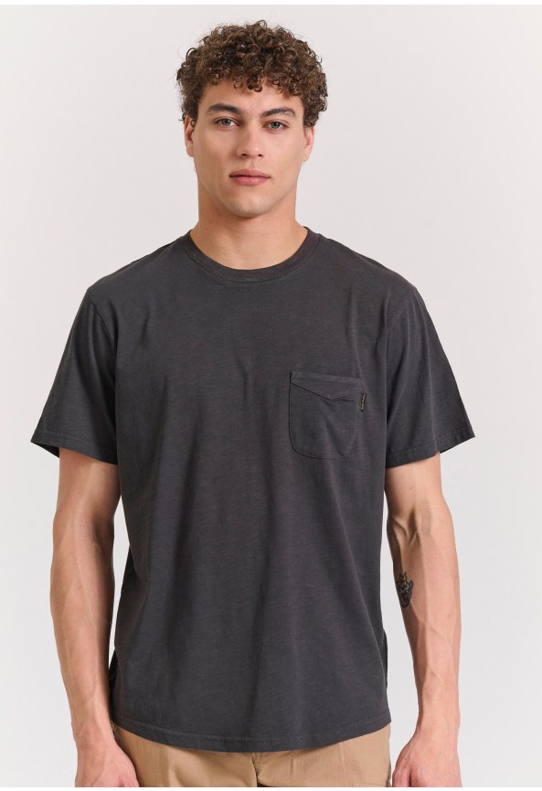 Βαμβακερό t-shirt με τσέπη στο στήθος