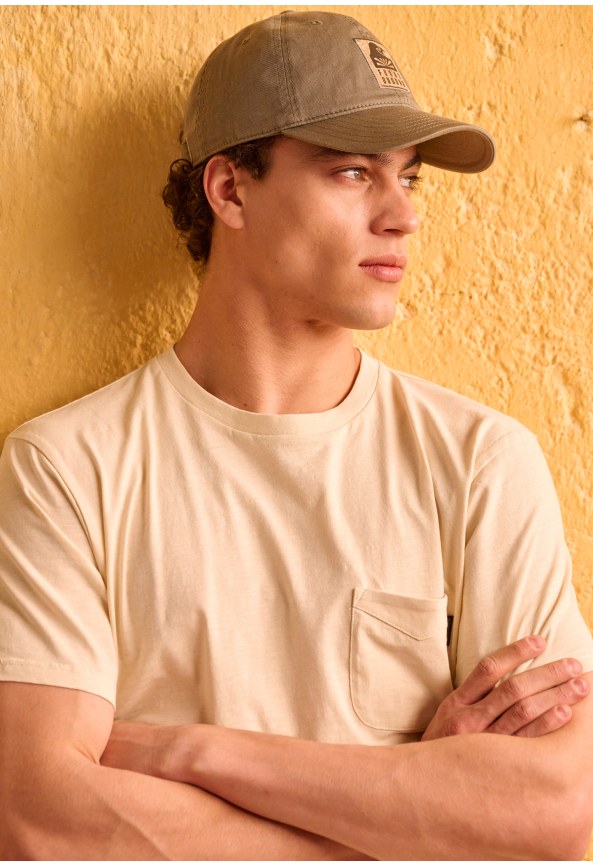 Βαμβακερό t-shirt με τσέπη στο στήθος