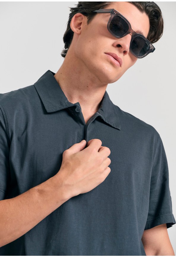 Men's garment dyed polo shirt