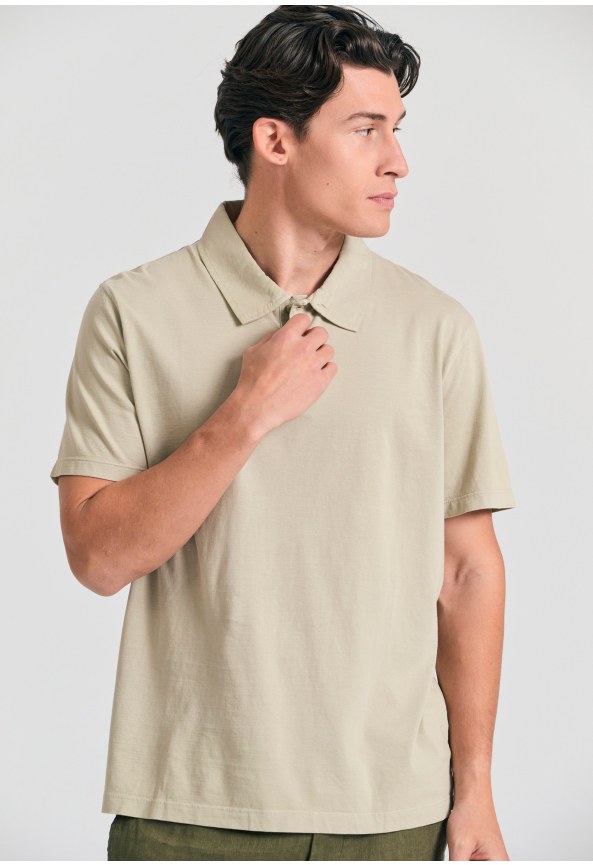 Men's garment dyed polo shirt