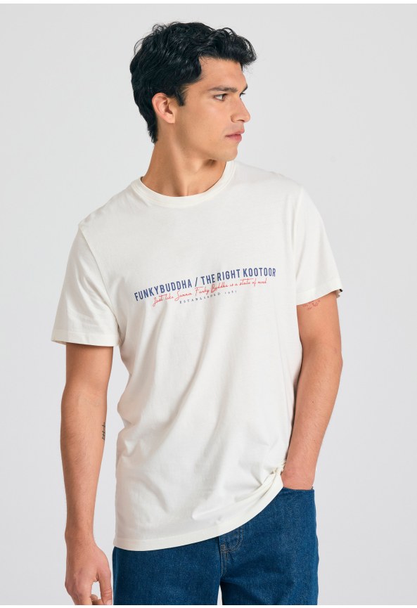 Ανδρικό t-shirt με Funky Buddha τύπωμα στο στήθος