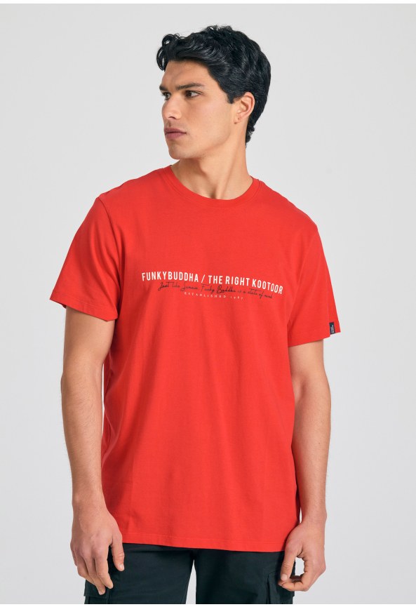 Ανδρικό t-shirt με Funky Buddha τύπωμα στο στήθος