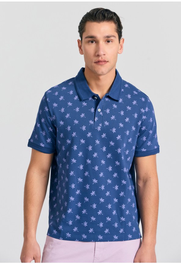 Polo μπλούζα με all over τύπωμα