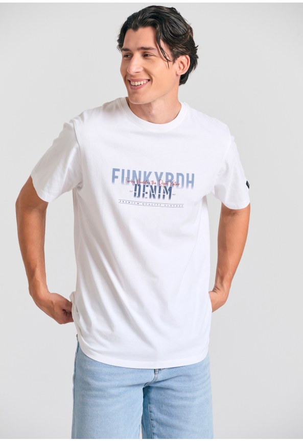 T-shirt με faded τύπωμα στο στήθος