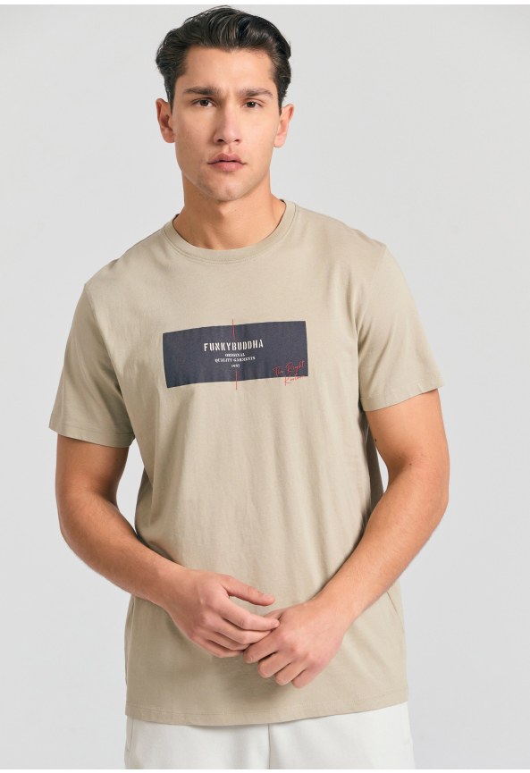 Ανδρικό t-shirt με frame τύπωμα στο στήθος