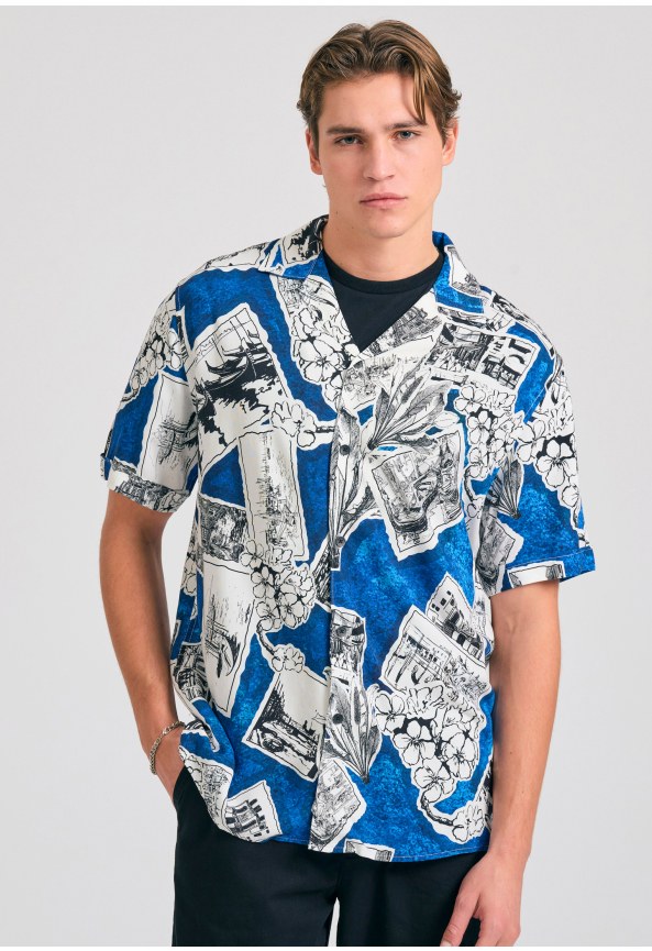 Relaxed fit πουκάμισο με photographic print