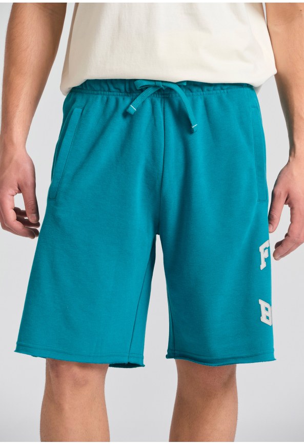 Wide leg fit αθλητική βερμούδα με branded τύπωμα