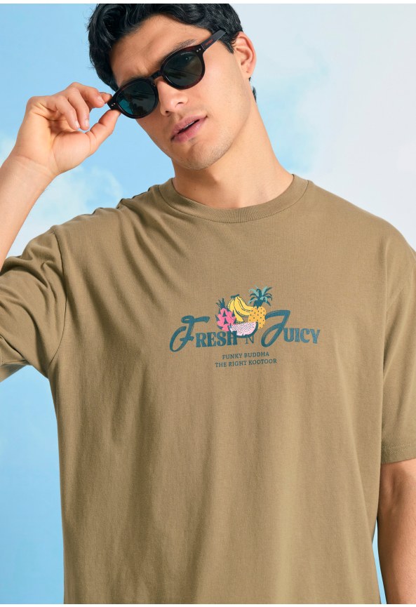 Relaxed fit t-shirt με τύπωμα στην πλάτη