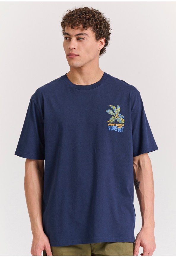 Relaxed fit t-shirt με summer vibe τύπωμα