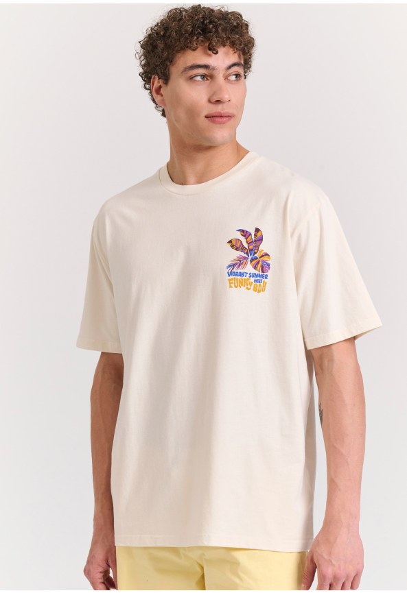 Relaxed fit t-shirt με summer vibe τύπωμα