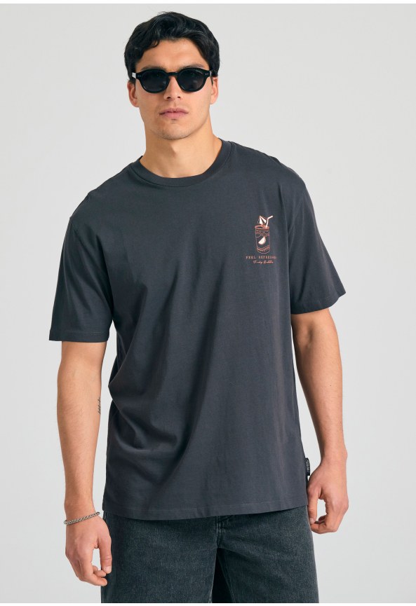 Relaxed t-shirt με text artwork τύπωμα στην πλάτη