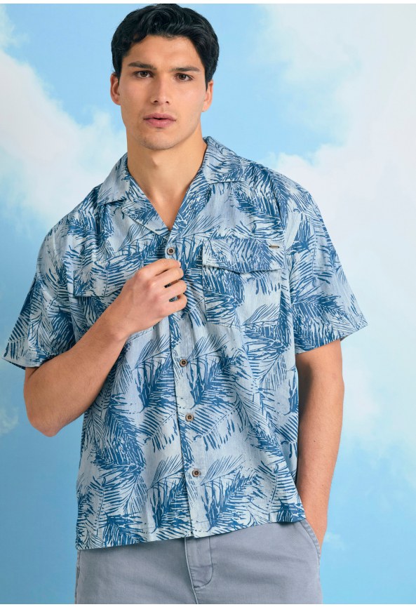 Relaxed fit resort πουκάμισο με τσέπες στο στήθος