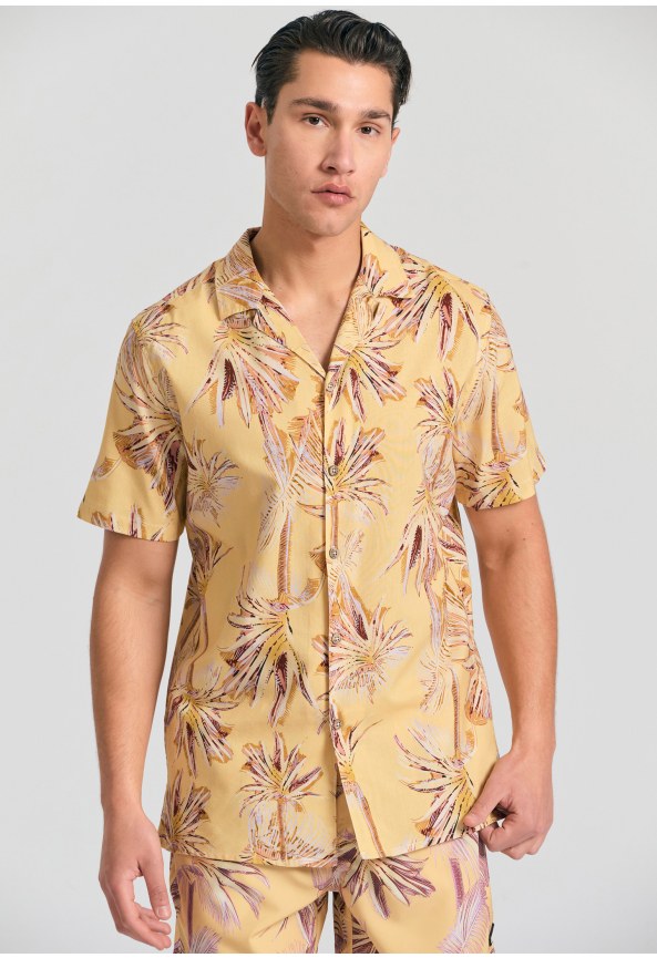 Relaxed fit πουκάμισο με tropical τύπωμα