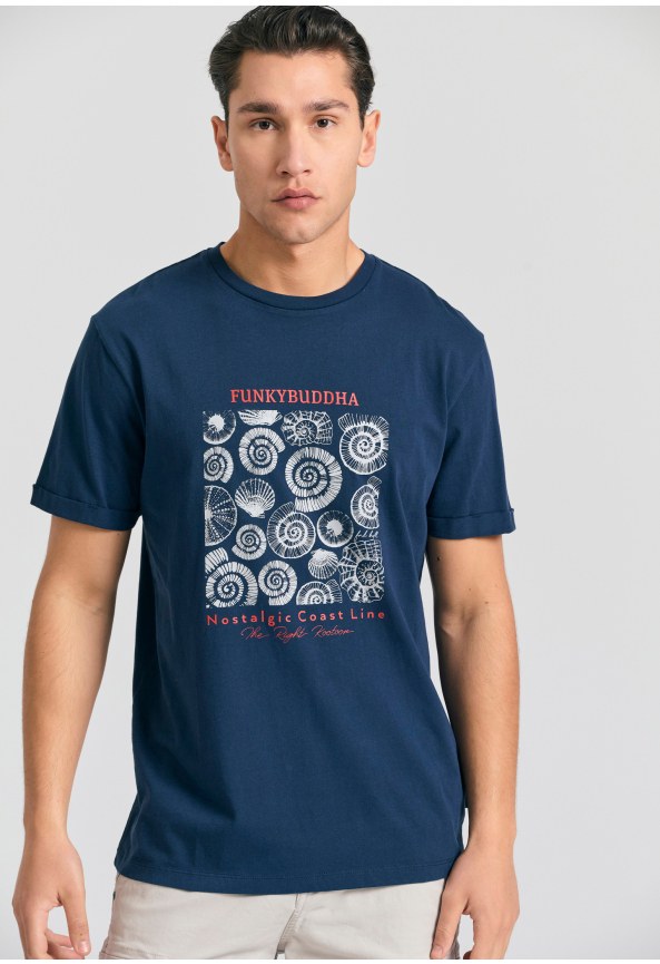 Ανδρικό t-shirt με graphic τύπωμα στο στήθος