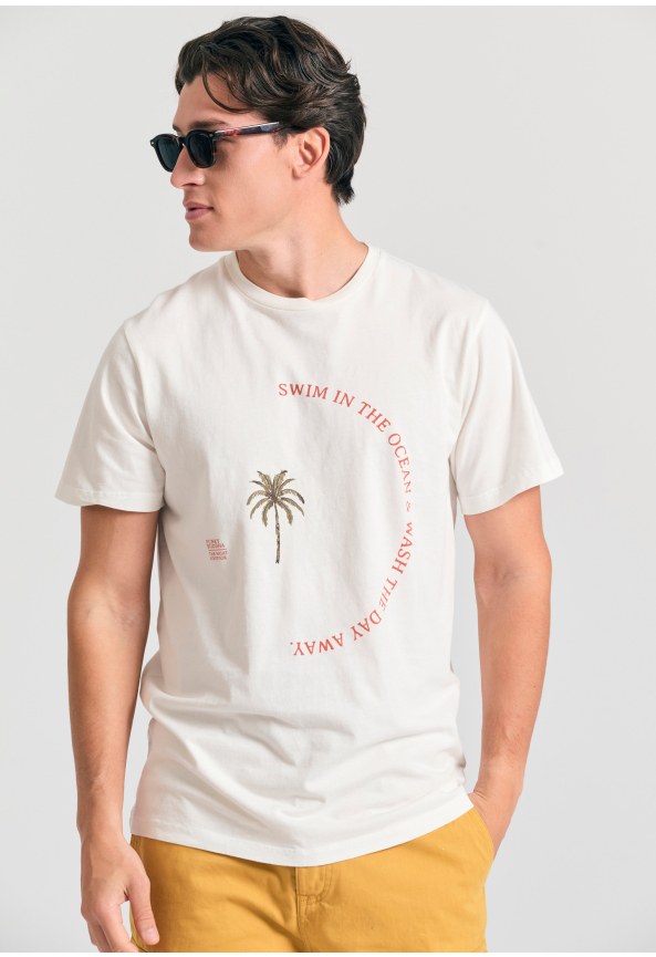 Organic cotton t-shirt με text artwork τύπωμα