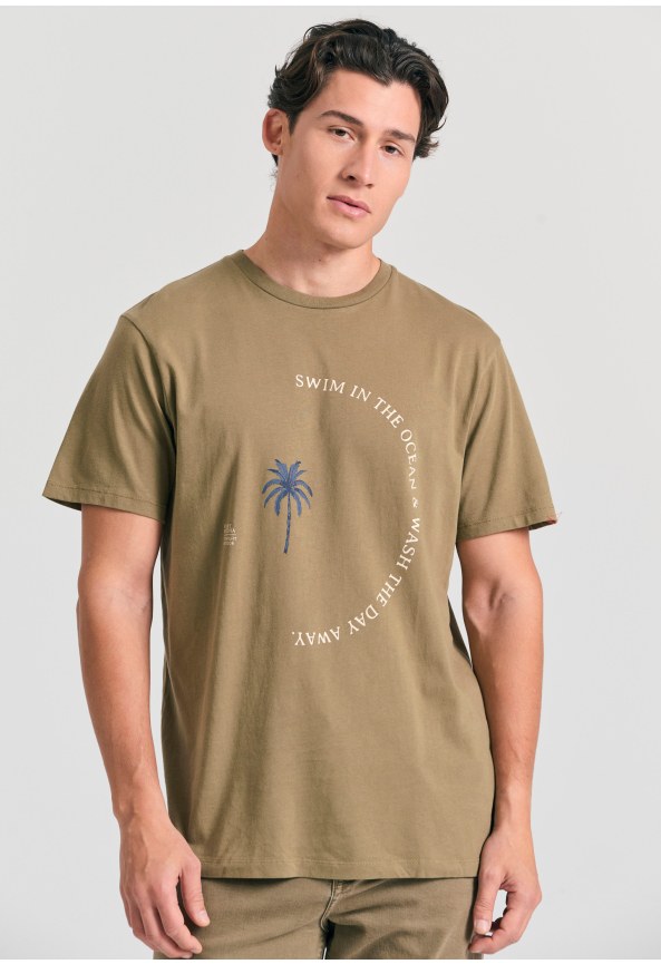 Organic cotton t-shirt με text artwork τύπωμα