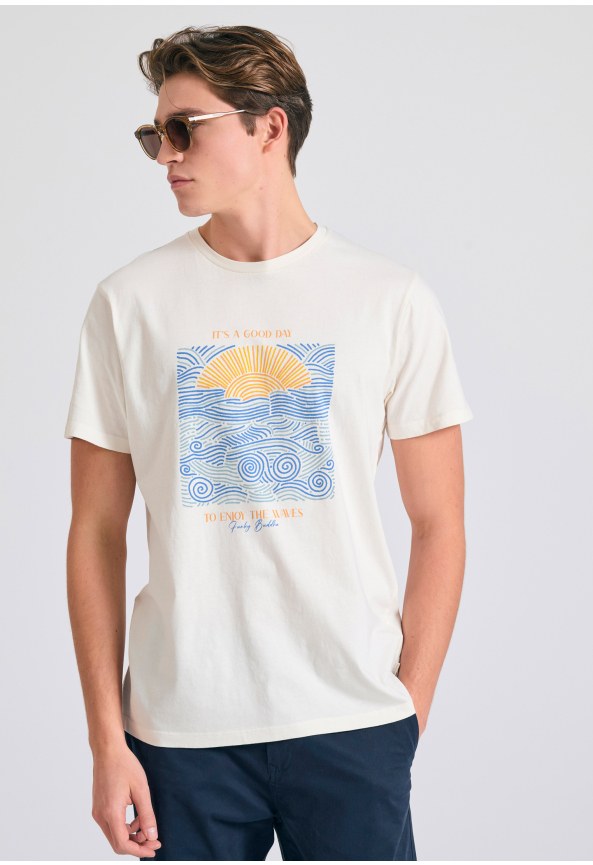 T-shirt με graphic τύπωμα στο στήθος