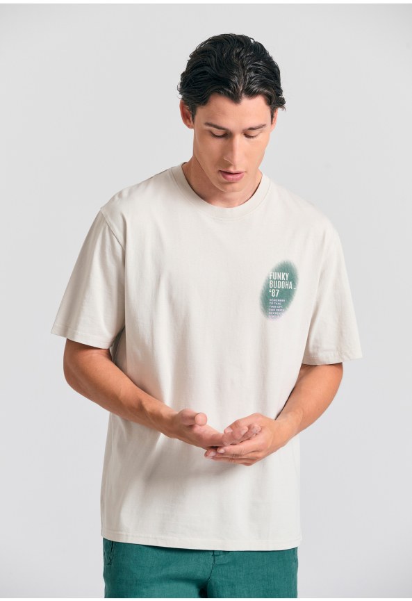 Relaxed fit t-shirt με paint brushed τύπωμα