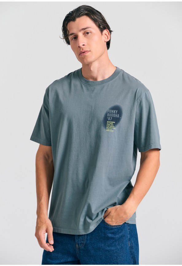 Relaxed fit t-shirt with paint brushed print