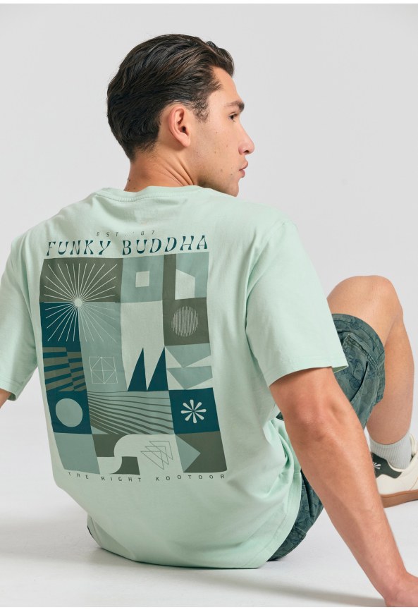 Organic cotton relaxed t-shirt with abstract print