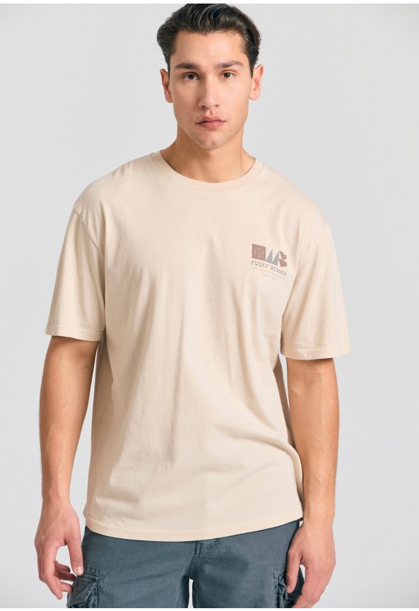 Organic cotton relaxed t-shirt with abstract print