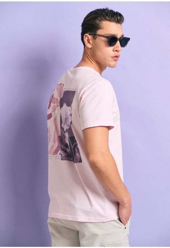 Organic cotton t-shirt with vintage floral print
