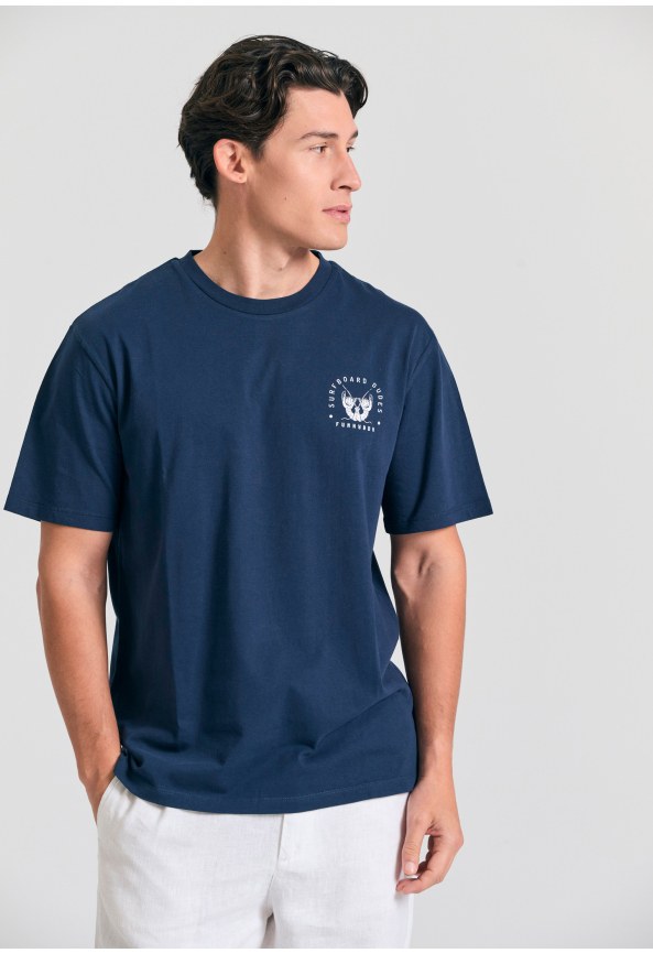 Relaxed fit t-shirt με τύπωμα στην πλάτη