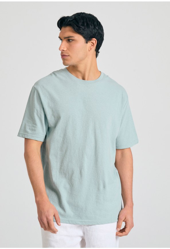 Relaxed fit linen blend t-shirt