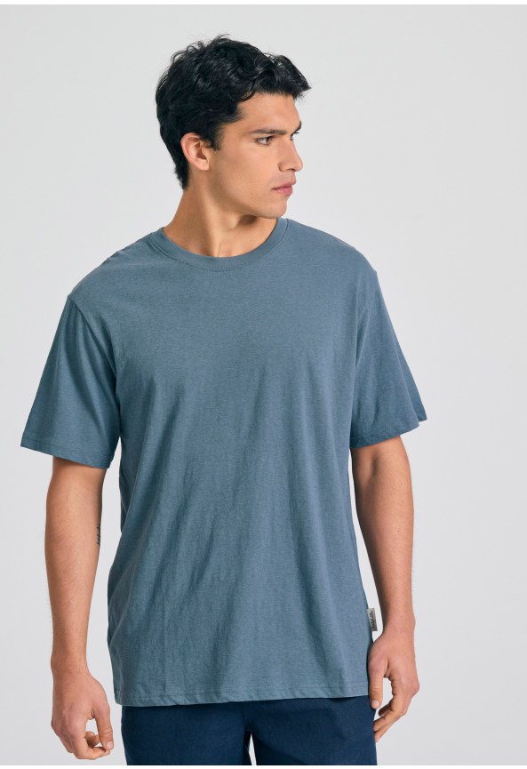 Relaxed fit linen blend t-shirt