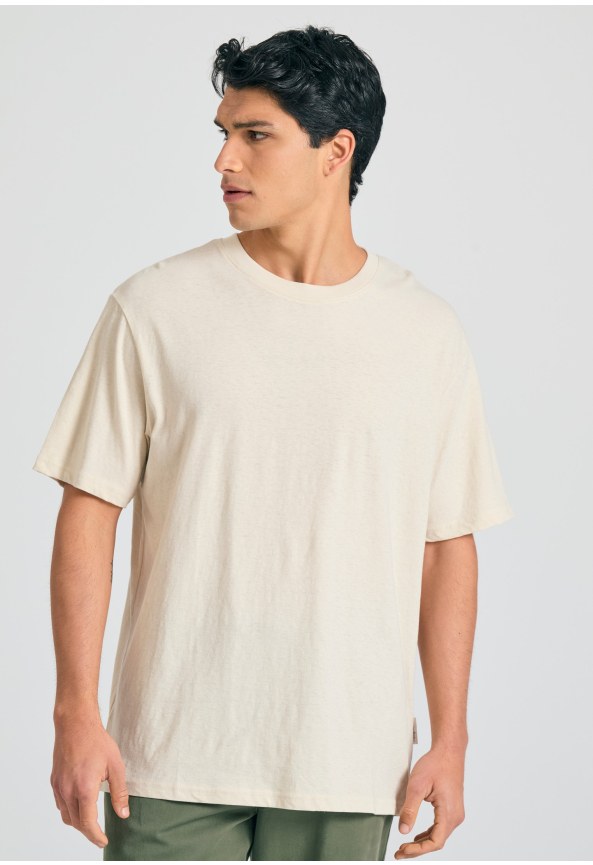 Relaxed fit linen blend t-shirt