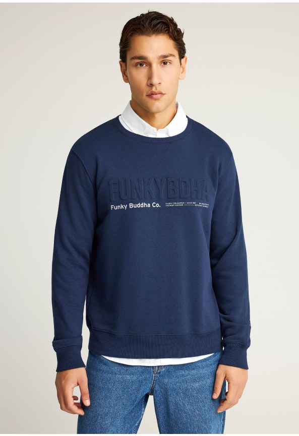 Ανδρικό φούτερ λαιμόκοψη με τυπωμένο logo