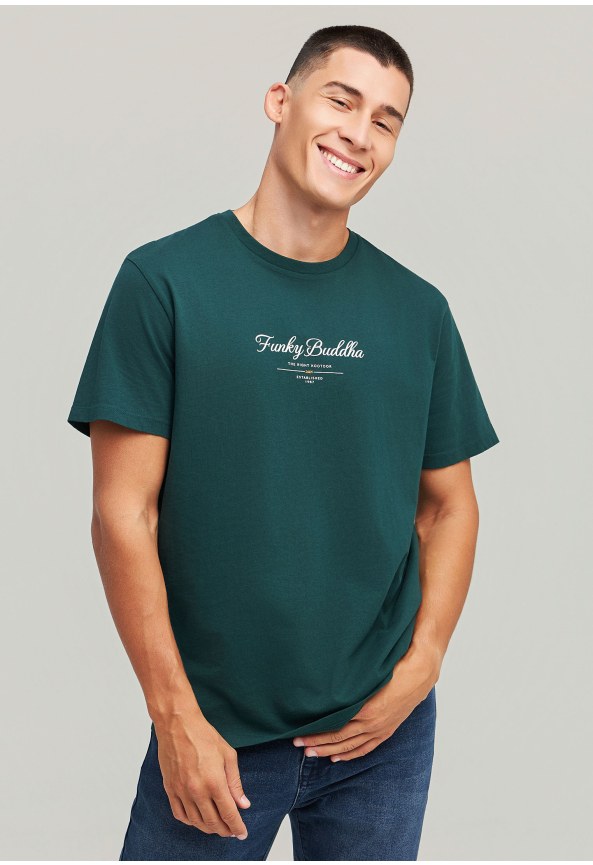 T-Shirt with Text Logo Chest Print