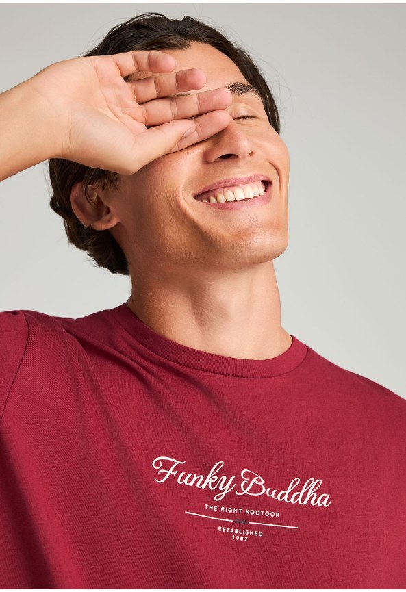 T-Shirt with Text Logo Chest Print