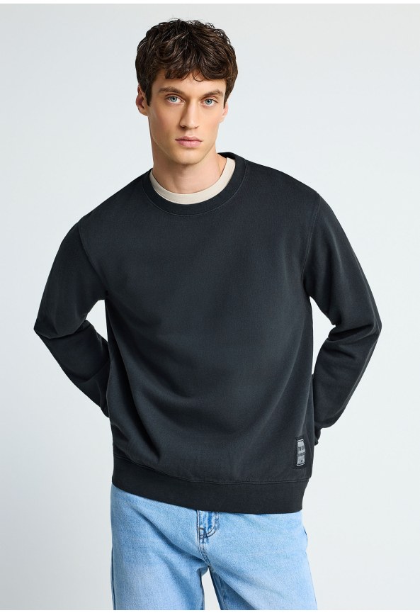 Ανδρικό relaxed φούτερ από βαμβάκι - The Essentials