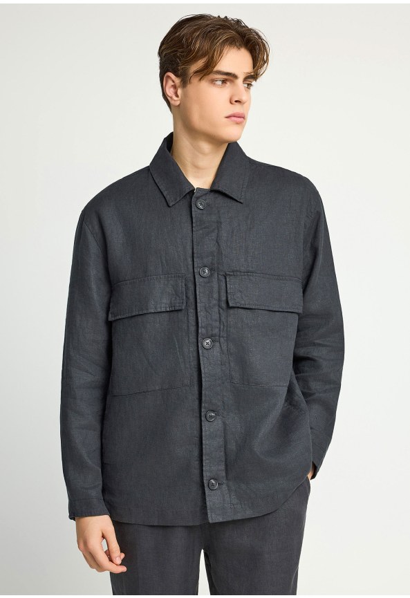 Ανδρικό λινό casual μπουφάν